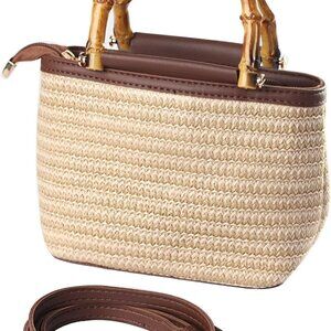 Women Straw Bags Top Handle Bag Crossbody Bag Shoulder Bags Hand Woven Purse Sum